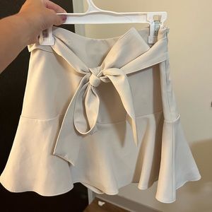 Zara cream tie skirt